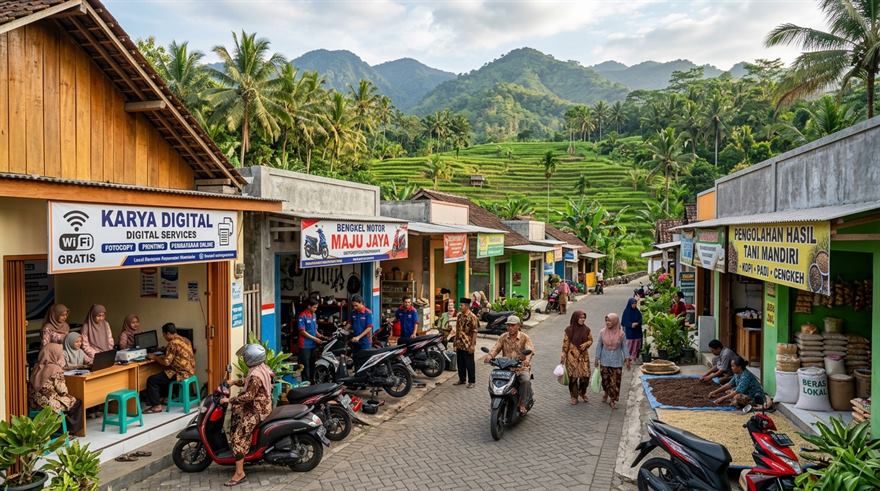 Pusat aktivitas wirausaha jasa modern masyarakat di pedesaan Indonesia